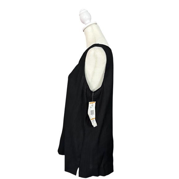 Jones New York Black Sleeveless Scoop Neck Knit Metallic Tank Top Size Small - Picture 3 of 9